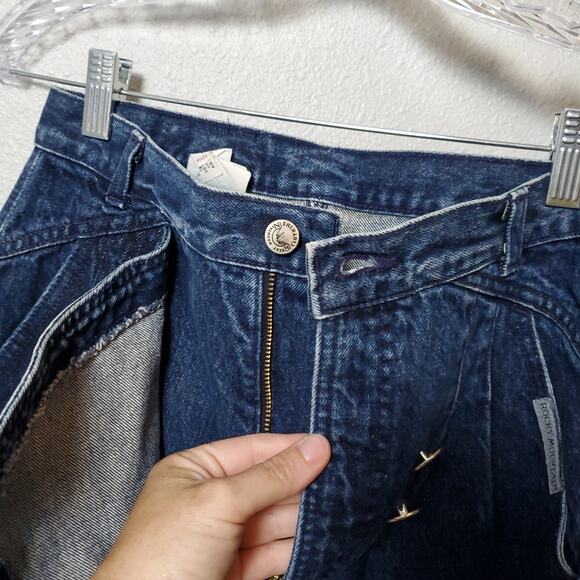 Vintage ROCKIES Waist 27 Blue Western Skirted Jeans - Picture 10 of 11